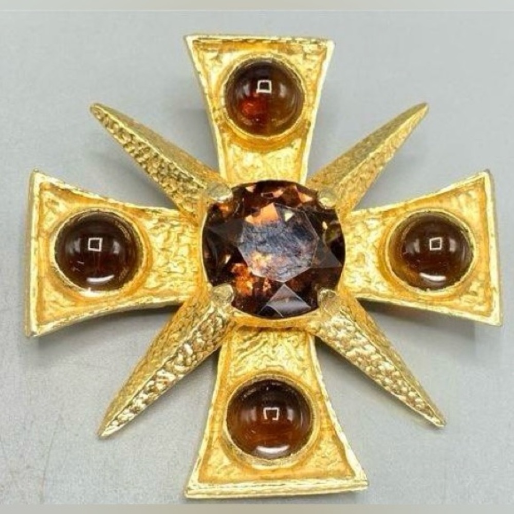 Benedikt NYC Maltese Vintage Cross Brooch